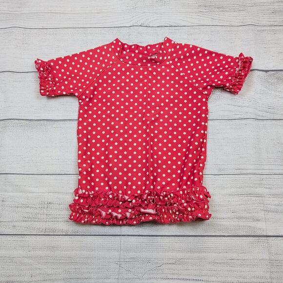 5 Ruffle Butts Polka Dot Rash Guard - Picture 1 of 5